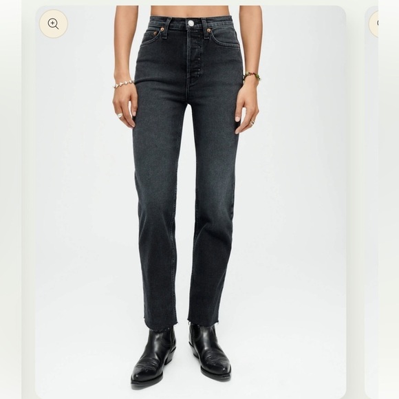 Re/Done 70s Stove Pipe in Washed Noir - Picture 2 of 5